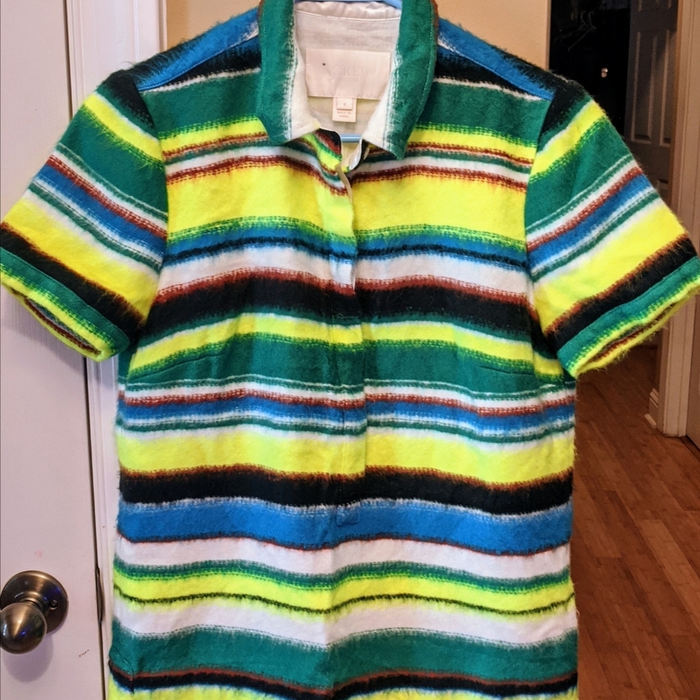 J Crew Collection $450 Stripe Popover Shirt